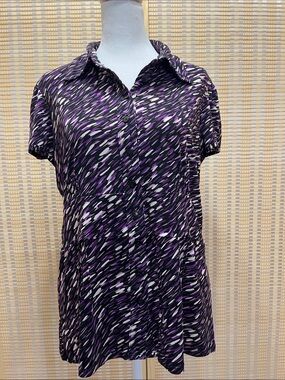 International concepts short sleeve button down polo shirt
